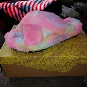 Mix No. 6 Amatta Tie Dye Furry Slipper